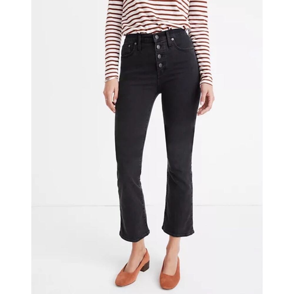 Madewell Cali Demi-Boot Jeans in Bellspring Wash: Button-Front Edition sz 24